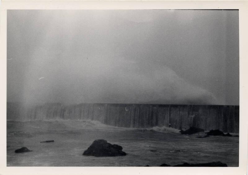 Photograph Showing The South Breakwater In Stormy Conditions