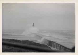 Photograph Showing The South Breakwater In Stormy Conditions