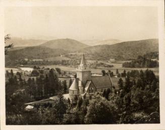 Black and white photograph Showing Crathie Church