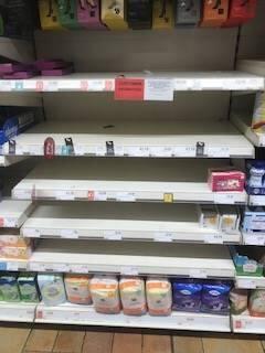 Digital Photograph Showing Empty Supermarket Shelves