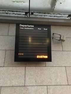 Digital Photograph Showing Train Station Departures Board