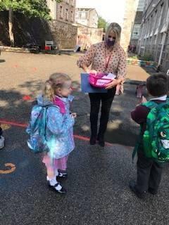 Digital Photograph Showing First Day of School