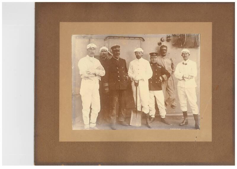 photograph of royal tour - Prince of Wales, later George V, with various crew members