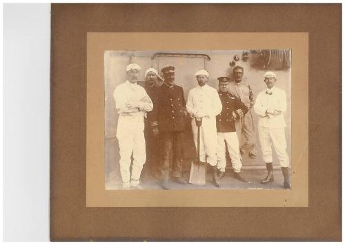 photograph of royal tour - Prince of Wales, later George V, with various crew members