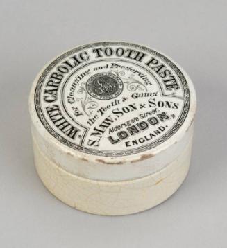 Toothpaste Pot: "White Carbolic Toothpaste For Cleaning and Preserving the Teeth & Gums"