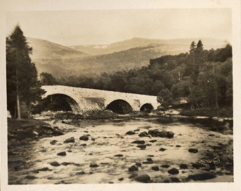 Black and white photograph Showing Old Bridge of Dee