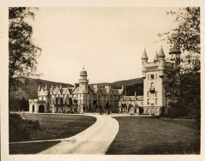 Black and white photograph Showing Balmoral Castle