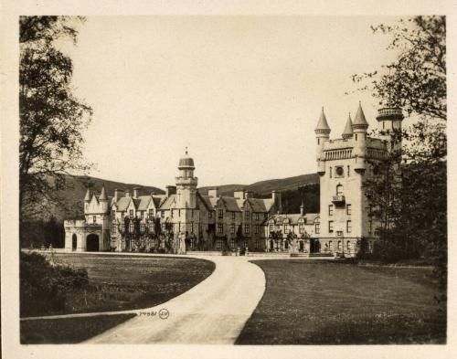 Black and white photograph Showing Balmoral Castle