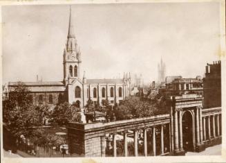 Black and white photograph Showing East and West Churches from Union Street