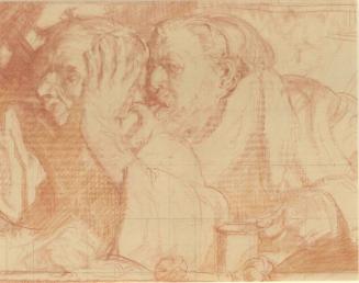 Two Bearded Figures facing Left