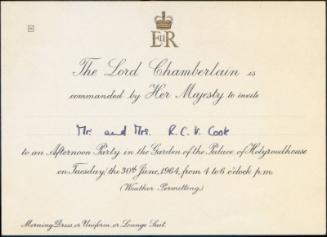 Invitation to Royal Garden Party