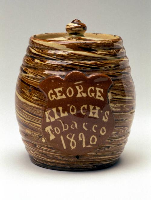 Agateware Tobacco Jar made by Seaton Pottery