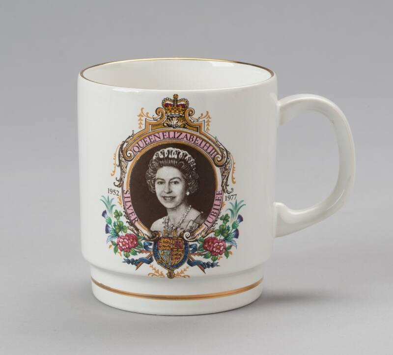 Mug celebrating Silver Jubilee of Elizabeth II