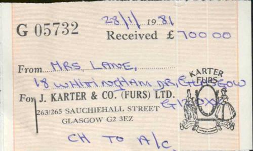 J. Karter & Co. Receipt