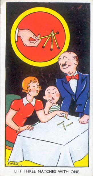 Carreras Ltd Cigarette Cards: Amusing Tricks And How To Do Them Series - No. 24 Lift Three Matc…