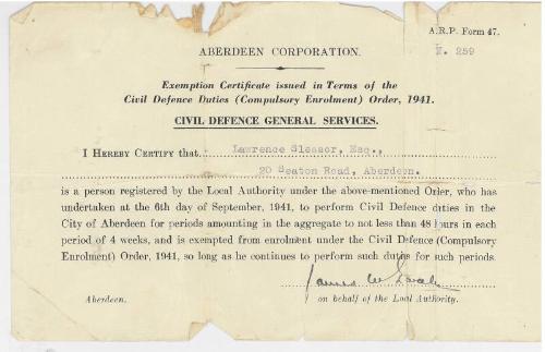 Exemption Certificate for Civil Defence General Services