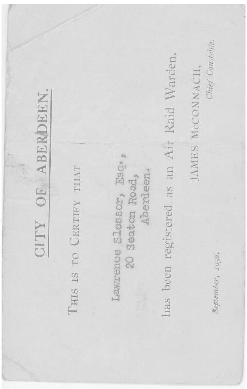 Identity Card for Air Raid Warden