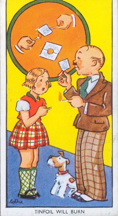 Carreras Ltd Cigarette Cards: Amusing Tricks And How To Do Them Series - No. 35 Tinfoil Will Bu…