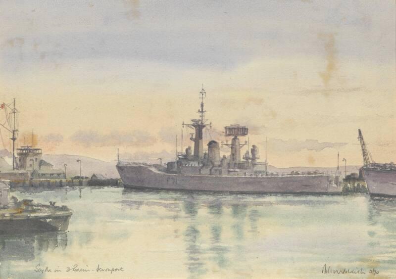 Scylla In 3 Basin Devonport; Watercolour By M. Wildish, 3/70