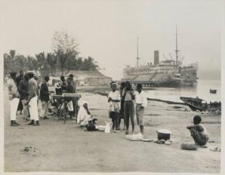 48. Native Market at Lobito, SS Angola seen in background