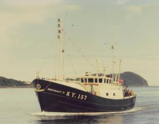 Framed colour photograph of motor trawler Argonaut IV KY157