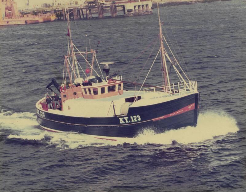 Framed colour photograph of motor trawler Forthright KY173