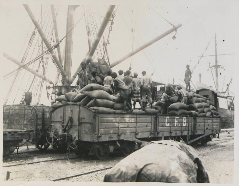 50. Loading Mealies at main wharf