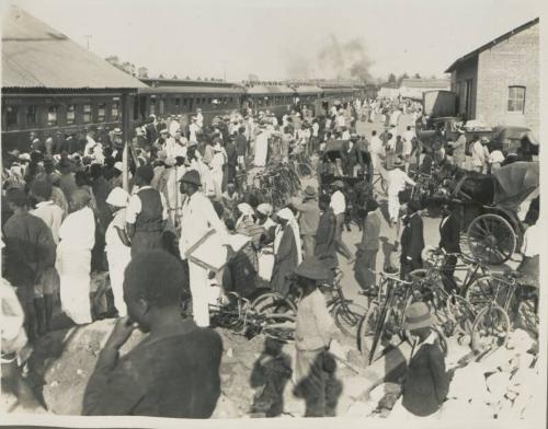 56. Animated scene at Benguela Station on arrival of the 'Special'