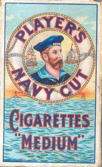 Player's Navy Cut "Medium" Cigarette Box Containing Film Stars Third Series Cards (front of box…
