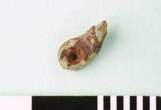 Copper alloy object with small hole (an eye) from Rattray