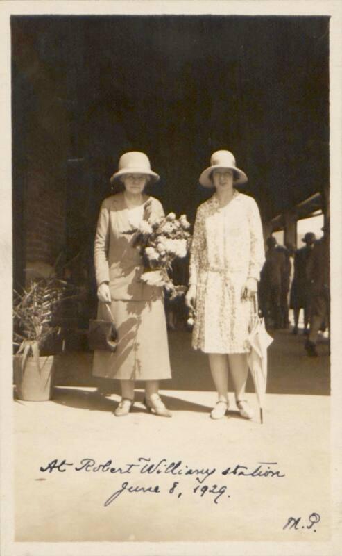 Postcard entitled: At Robert Williams station June 8, 1929