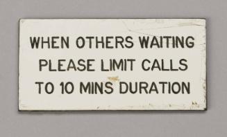 Sign from the telephone kiosk on the Maureen Alpha oil platform