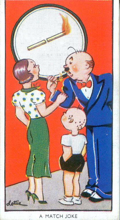 Carreras Ltd Cigarette Cards: Amusing Tricks And How To Do Them Series - No. 43 A Match Joke