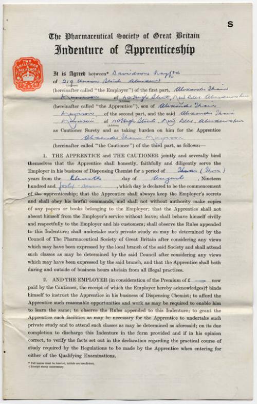 Apprentice Indenture