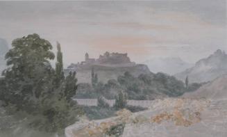 Italian Landscape with Hilltop Village by James Giles
