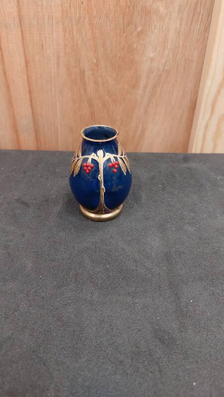 Blue glass vase