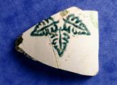 A sponge painted earthware sherd