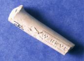 Clay pipe stem marked "W Beve(ridge)"