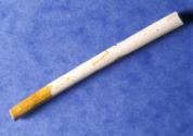 Clay pipe with stem and mouthpiece