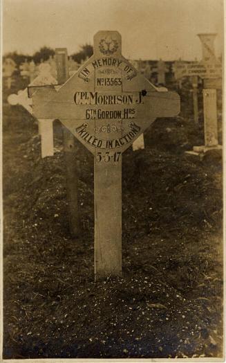War Cemetery Cross to Corporal Morrison 