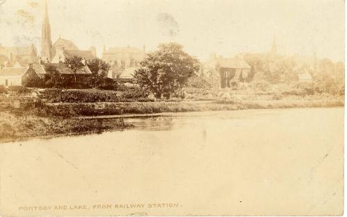 Portsoy and lake from railway station 