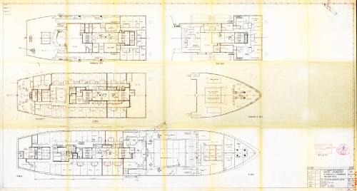 Plan for RMS St HELENA, Replacement General Arrangement 'B', Forecastle, 'A', Promenade and Boat Decks