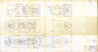 Plan for RMS St HELENA, Replacement General Arrangement 'B', Forecastle, 'A', Promenade and Boat Decks