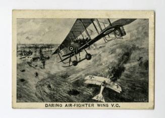 Triumph Cigarette Card - "Thrilling Scenes from the Great War" series - No. 7  Daring Air-Fighter Wins V.C.