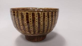 Rose Bowl with Line and Dot Basket Pattern