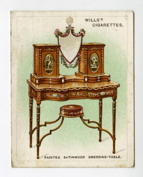 Will's Cigarette Card - "Old Furniture" series - No. 25  Painted Satinwood Dressing-Table (late 18th century)