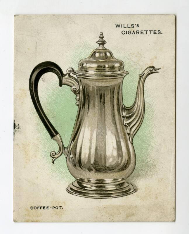 Will's Cigarette Card - "Old Silver" series - No. 14  Coffee-Pot 1753-4