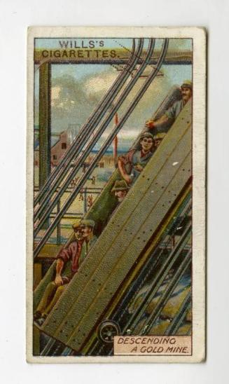 Will's Cigarette Card - "Mining" series - No. 19  Gold.  Descending A Mine, South Africa