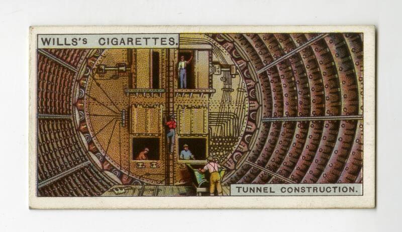 Wills's Cigarette Card - "Engineering Wonders" series - No. 49  Tunnel Construction by means of a ''Shield''