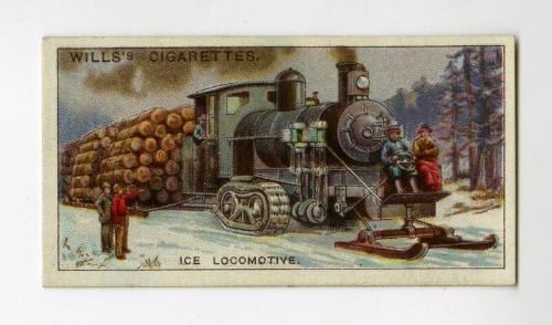 Wills's Cigarette Card - "Engineering Wonders" series - No. 45  Ice Locomotive, Canada